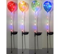 Solar Powered Light Outdoor Garden Light Balloons Solar Pathway Lights Solar Driveway Light Solar Powered Glow in The Dark Stake Light Decoration for Garden, Lawn, Yard (Red)