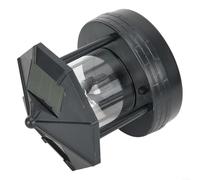 Solar Powered Lighthouse, Outdoor Solar LED Rotating Lighthouse Light Lighthouse Statue for Garden Lawn, Waterproof ABS Street Lamp(black)