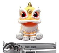 Solar Powered Lion Car Accessory - Lion Dashboard Ornament Shaking Head Auto | Chinese Inspired Craft Decorative for Automotive Interior, Fun Movement or