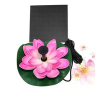 Solar Powered Lotus Fountain Pump 7v 2.5w for Fish Pond | Plastic Floating Design, Automatic Water Spraying, Green Finish, 100cm Head, 180l/h Flow