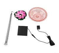 Solar Powered Lotus Shaped Hanging Bird Bath with Floating Fountain, Metal and Plastic Build for Garden Use to Attract Birds and Enhance Outdoor Space (Pink)