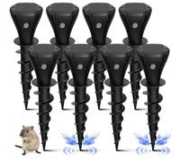 Solar Powered Mole Repellent for Lawns, Waterproof Gopher Vole Repellent Ultrasonic Pest Control Outdoor Get Rid of Snake Voles Ground Squirrels in Garden, Yard (4)