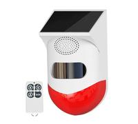 Solar Powered Motion Sensor Alarm, Outdoor Anti-Theft Detector with Remote & Loud
