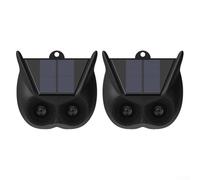Solar Powered Motion Sensor Alarm with Flashing Light for Outdoor Animal Repeller, Weatherproof Infrared Detector for Garden and Home Security(1PC)