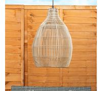 Solar Powered Natural Teardrop Outdoor Hanging Pendant Lamp Garden Pergola Light