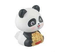 Solar Powered Nodding Panda Figurine - Light Activated Car Dashboard Ornament & Desktop Decoration for Good Luck, Home, Office, and Garden(A)