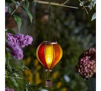 Solar Powered Orange Sunset Flaming Balloon Lantern - Weatherproof Outdoor Garden Hanging Flame Effect Led Light