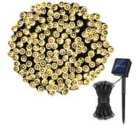 Solar Powered Outdoor Christmas String Lights, Waterproof 72ft 200 Led Fairy Lights, Memory Function & Energy Saving Auto On Off for Garden Fence Balc