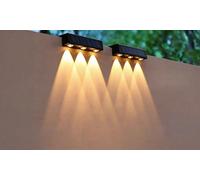 Solar-Powered Outdoor Garden Spotlights: Triple-lamp model with warm light