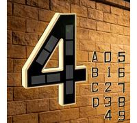 Solar-powered Outdoor House Number Light, Light Up Waterproof Address Sign, Easy Install No Wiring Modern Design for Home Garage Shop (4)
