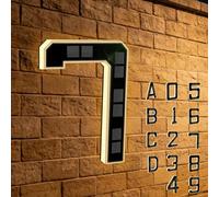 Solar-powered Outdoor House Number Light, Light Up Waterproof Address Sign, Easy Install No Wiring Modern Design for Home Garage Shop (7)