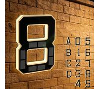 Solar-powered Outdoor House Number Light, Light Up Waterproof Address Sign, Easy Install No Wiring Modern Design for Home Garage Shop (8)