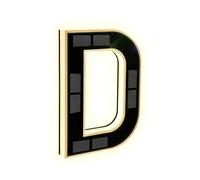 Solar-powered Outdoor House Number Light, Light Up Waterproof Address Sign, Easy Install No Wiring Modern Design for Home Garage Shop (D)