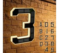 Solar-powered Outdoor House Number Light, Light Up Waterproof Address Sign, Easy Install No Wiring Modern Design for Home Garage Shop (3)