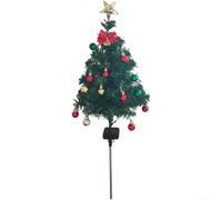 Solar Powered Outdoor Mini Christmas Trees, With LED Bells And Balls, Waterproof Yard Decorations Featuring Automatic Solar Charging(accessories)