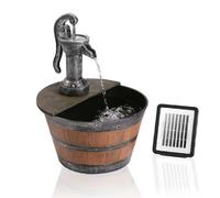 Primrose 54cm Solar Powered Tap and Half Barrel Garden Water Feature Self Contained