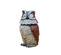 Solar Powered Owl Garden Light Outdoor Decor, Waterproof Resin Statue with Automatic Night Illumination for Patio, Balcony, and Courtyard