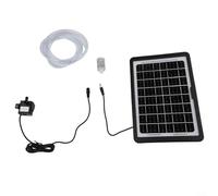 Solar Powered Oxygen Pump Kit With Tempered Glass Panel 9v 6w Or 10w And 5w Dc Water Pump 240l/h Flow Rate Including 2m Tubing For Outdoor Pond Fountain Garden Water Feature Aeration System(6W)