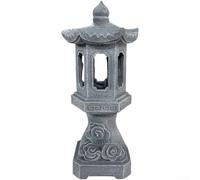 Solar Powered Pagoda Lamp, Resin Zen Garden Light with IP44 Waterproof Design, Automatic Night Sensor for Courtyards, Lawns, and Patios, Elegant Stone Texture Outdoor Decor Lighting(B)