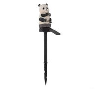 Solar Powered Panda Garden Light Resin Animal Lawn Ornament Lamp Outdoor Statue With LED Lights Warm White Decoration For Yard And Patio