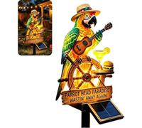 Solar-Powered Parrot Garden Light Stake, Parrot Head Paradise Tropical Yard Decor Lamp, Waterproof Auto On/Off Solar Statue Light for Lawn Backyard Patio Pool Outdoor Party Decor (Style E)