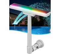 Solar-Powered Pool Fountain with 10-Color 4-Mode LED Lights【Original】, Above/Inground Pool Fountain Solar Lights with Remote, Adjustable Pool Sprinkler for Relaxation & Cooling 6-15 Degrees