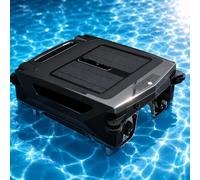 Solar Powered Pool Skimmer Robot, Automatic Pool Skimmer Cleaner, Robotic Pool Skimmer With Smart Navigation, Brushless Motor, 4.1l Debris Basket, Solar + Battery Backup, 6h Runtime, For All Pools