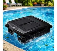 Solar Powered Pool Skimmer Robot, Automatic Pool Skimmer With Brushless Motor & Ultrasonic Radar Sensors, Dual Power Solar+2500mah Battery, Cordless Pool Skimmer, 4.1l Filterbasket, Auto Dock