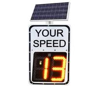 Solar Powered Radar Feedback Sign Speed Display Screen Radar Speed Detectors Sign, with Accessories, Adjustable Speed Limit(White_60*90cm)