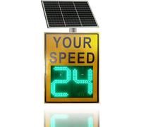 Solar Powered Radar Feedback Sign,Your Speed Adjustable Speed Limit With Remote Control(Yellow)