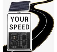 Solar Powered Radar Feedback Speed Limit Sign, LED Display 20"x27"/24"x35" Solar Radar Detective Aluminum Weatherproof Traffic Signs Solar (Multicolor 60x90cm)
