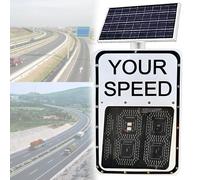 Solar Powered Radar Speed Display Sign - LED Traffic Feedback Warning Board with 2-Digit/3-Digit Radar for Speed Limits | Aluminum Construction