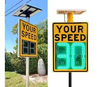 Solar Powered Radar Speed Feedback Sign with LED Display for Road Safety and Traffic Awareness