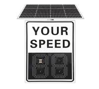 Solar Powered Radar Speed Limit Display Sign 24x35IN, LED Radar Feedback Sign with Flashing Warning, Waterproof Aluminum Construction for Speed Limited Roads & Public Areas(White)