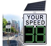 Solar Powered Radar Speed Limit Sign - Adjustable Road Warning Sign With Accessories, Maximum Speed Limit Indicator