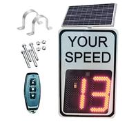 Solar-powered radar speed limit sign and accessories, 53 * 70cm/60 * 90cm LED radar feedback sign, traffic feedback warning board, speed display, 2-digit display screen White-60 * 90cm