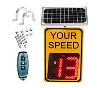 Solar-powered radar speed limit sign and accessories, 53 * 70cm/60 * 90cm LED radar feedback sign, traffic feedback warning board, speed display, 2-digit display screen Yellow-53 * 70cm