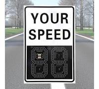Solar Powered Radar Speed Limit Sign - LED Speed Limit Radar Detective Display,Applicable to Highways,Speed-Limited Roads Plug (Multicolor 60x90cm)