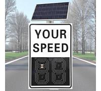 Solar Powered Radar Speed Limit Sign - LED Speed Limit Radar Detective Display,Applicable to Highways,Speed-Limited Roads Plug (Multicolor 50x70cm)