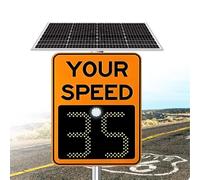 Solar Powered Radar Speed Limit Sign, LED Speed Limit Radar Detective Display, Can Cover Four Lanes, Adjustable Speed Limit, Applicable to Highways, Speed-Limit Roads 50x70cm/20"x27"-Orange