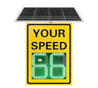 Solar Powered Radar Speed Limit Sign - LED Speed Limit Radar Detective Display, Radar Feedback Sign, Applicable to Highways,Speed-Limited Roads Yellow-50 * 70cm