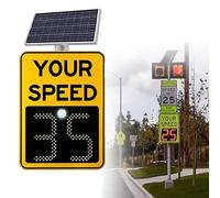 Solar Powered Radar Speed Limit Sign - LED Speed Limit Radar Display,Radar Feedback Sign Remote Control for Vehicles, Parking, School Zone,50x70cm/20"x27"
