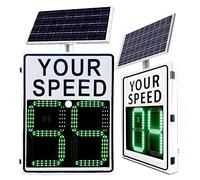 Solar Powered Radar Speed Limit Sign - LED Speed Limit Radar Display,Radar Feedback Sign Remote Control for Vehicles, Parking, School Zone 50x70cm/20"x27"-White