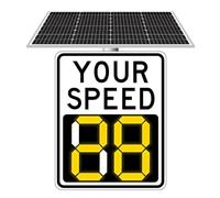 Solar Powered Radar Speed Limit Sign, LED Speed Measurement Display, Adjustable Speed Control for Multiple Roads, Radar Feedback Technology