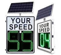 Solar Powered Radar Speed Limit Sign. Road Warning Solar Radar Speed Limit Sign- 2 Digits Display (47x38cm), Remote Control for School, Parking Traffic,50x70cm/20"x27"