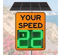Solar Powered Radar Speed Limit Sign with LED Display for Traffic Feedback and Speed Warning
