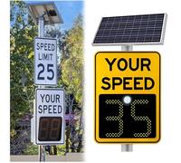 Solar Powered Radar Speed Limit Sign with LED Display for Traffic Safety on Highways and Roads