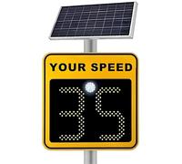 Solar Powered Radar Speed Limit Sign with LED Feedback Display for Traffic and Highway Safety
