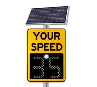 Solar Powered Radar Speed Limit Sign with LED Feedback Display for Traffic Safety
