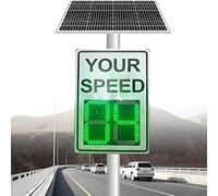 Solar Powered Radar Speed Sign, LED Traffic Feedback Display with Remote, IP65 Waterproof Aluminum Construction for Highways and School Zones, Enhances Road Safety Awareness